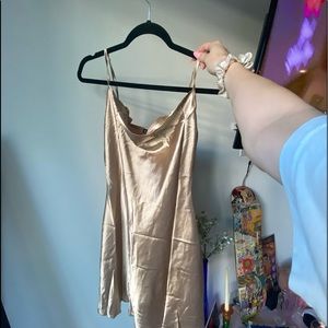 gold slip dress
